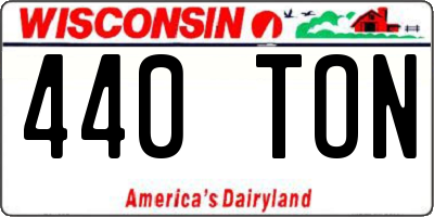 WI license plate 440TON