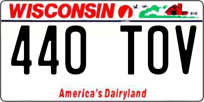 WI license plate 440TOV