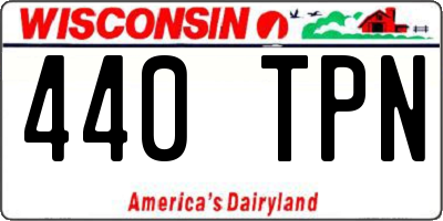 WI license plate 440TPN