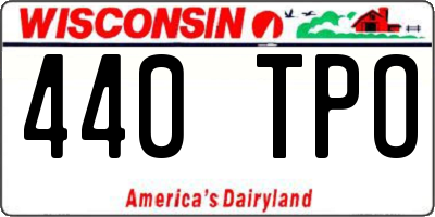WI license plate 440TPO