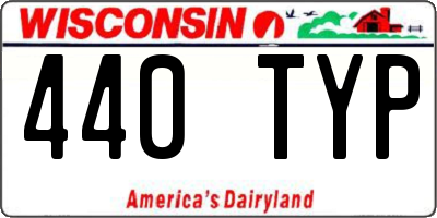 WI license plate 440TYP