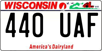 WI license plate 440UAF