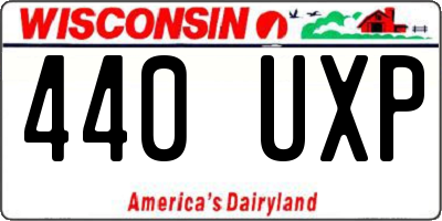 WI license plate 440UXP