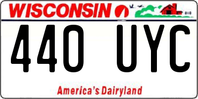 WI license plate 440UYC