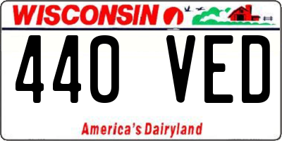 WI license plate 440VED