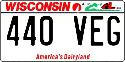 WI license plate 440VEG