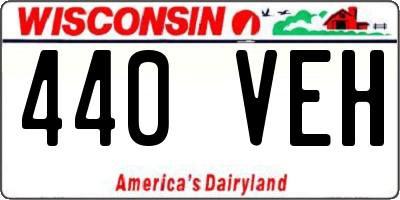 WI license plate 440VEH