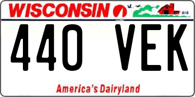 WI license plate 440VEK