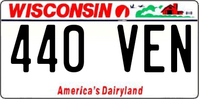 WI license plate 440VEN