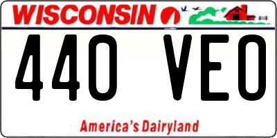 WI license plate 440VEO