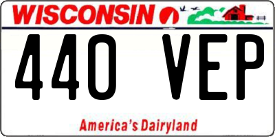 WI license plate 440VEP
