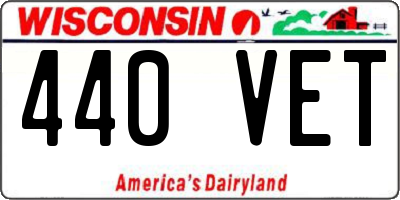 WI license plate 440VET
