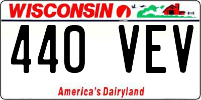 WI license plate 440VEV