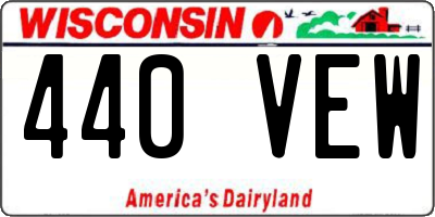 WI license plate 440VEW