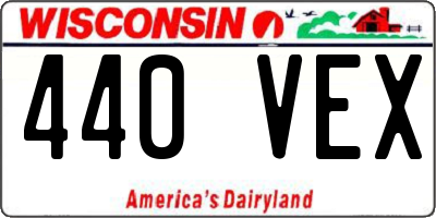 WI license plate 440VEX