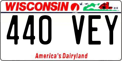 WI license plate 440VEY