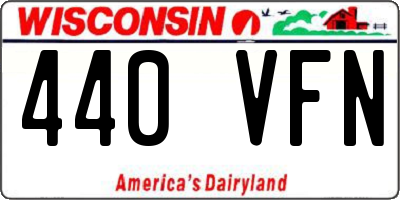 WI license plate 440VFN