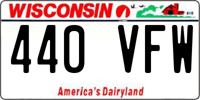 WI license plate 440VFW