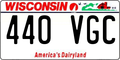 WI license plate 440VGC