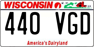 WI license plate 440VGD