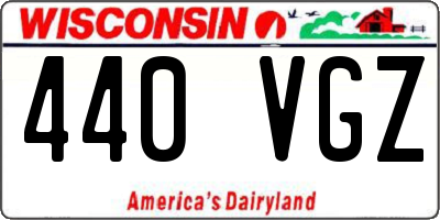 WI license plate 440VGZ