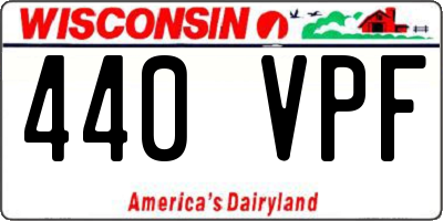 WI license plate 440VPF