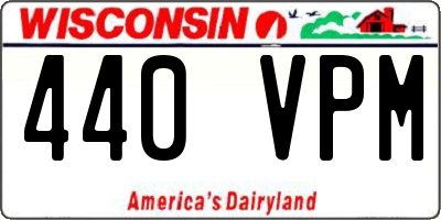 WI license plate 440VPM