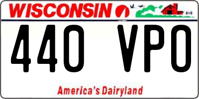 WI license plate 440VPO