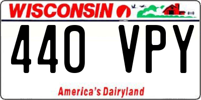 WI license plate 440VPY