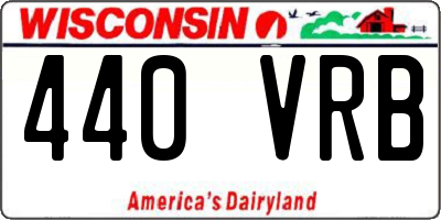 WI license plate 440VRB