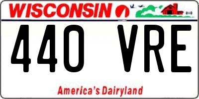 WI license plate 440VRE