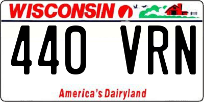 WI license plate 440VRN