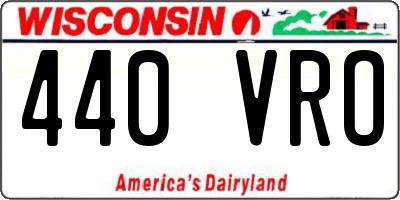 WI license plate 440VRO
