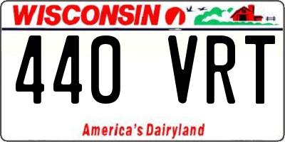 WI license plate 440VRT