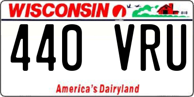 WI license plate 440VRU