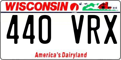 WI license plate 440VRX