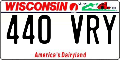 WI license plate 440VRY