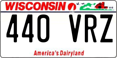 WI license plate 440VRZ