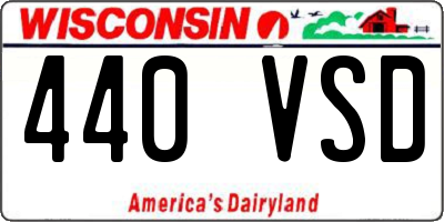 WI license plate 440VSD