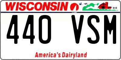 WI license plate 440VSM