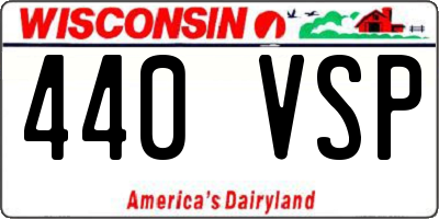 WI license plate 440VSP