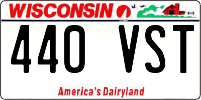 WI license plate 440VST