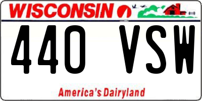 WI license plate 440VSW