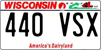 WI license plate 440VSX