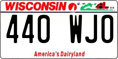 WI license plate 440WJO