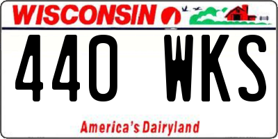 WI license plate 440WKS