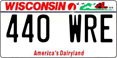 WI license plate 440WRE