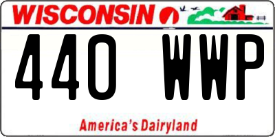 WI license plate 440WWP