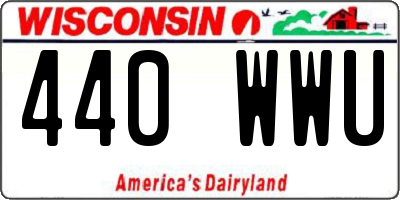 WI license plate 440WWU