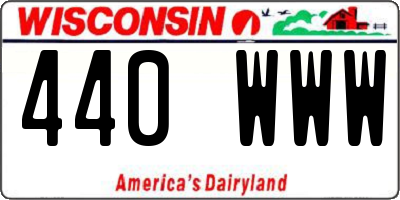 WI license plate 440WWW